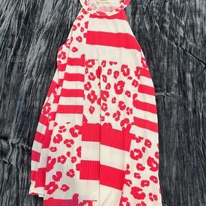 Pink and White Striped Halter Dress Size S